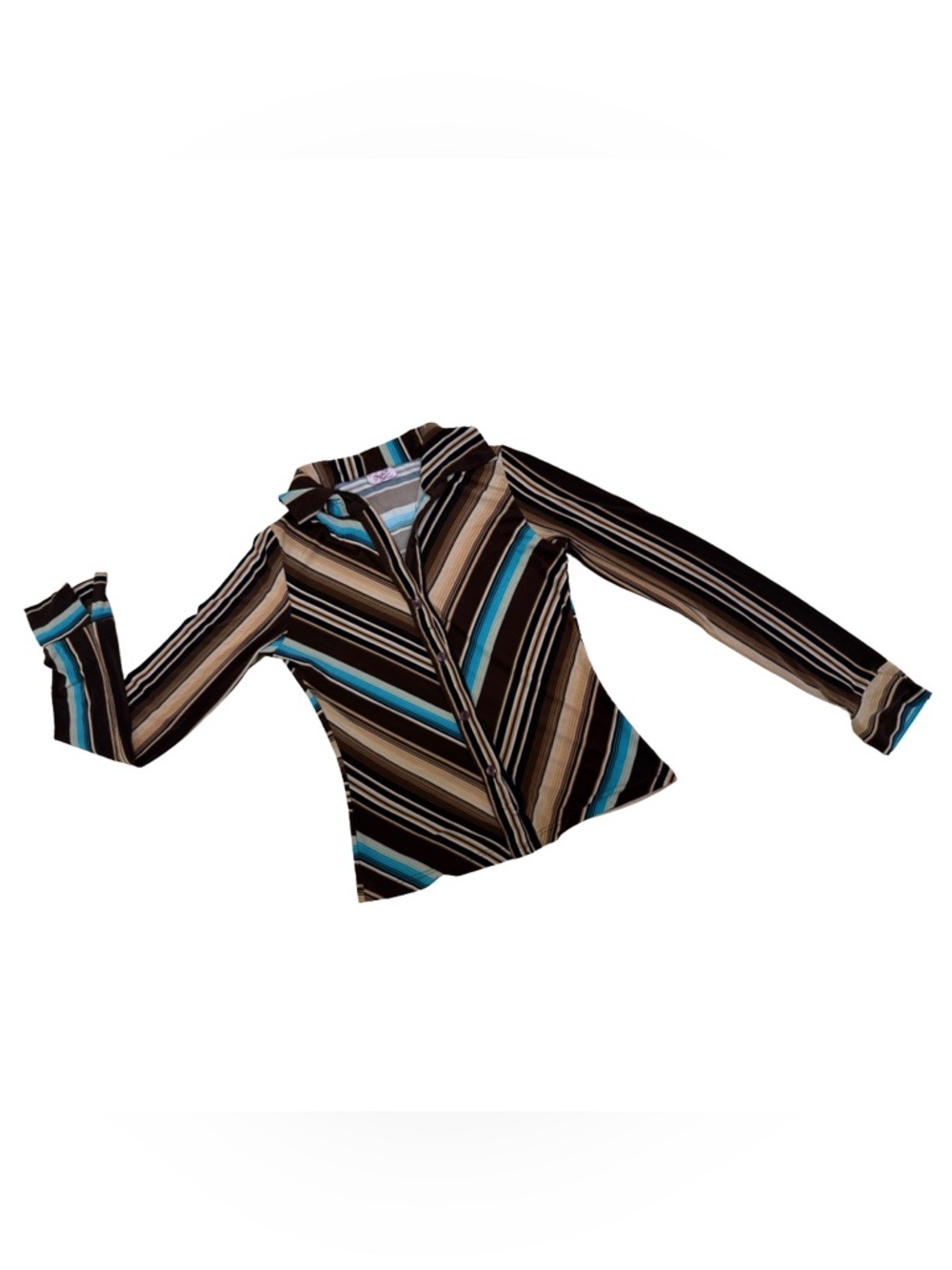 Y2K Striped Stretch Office Siren Top